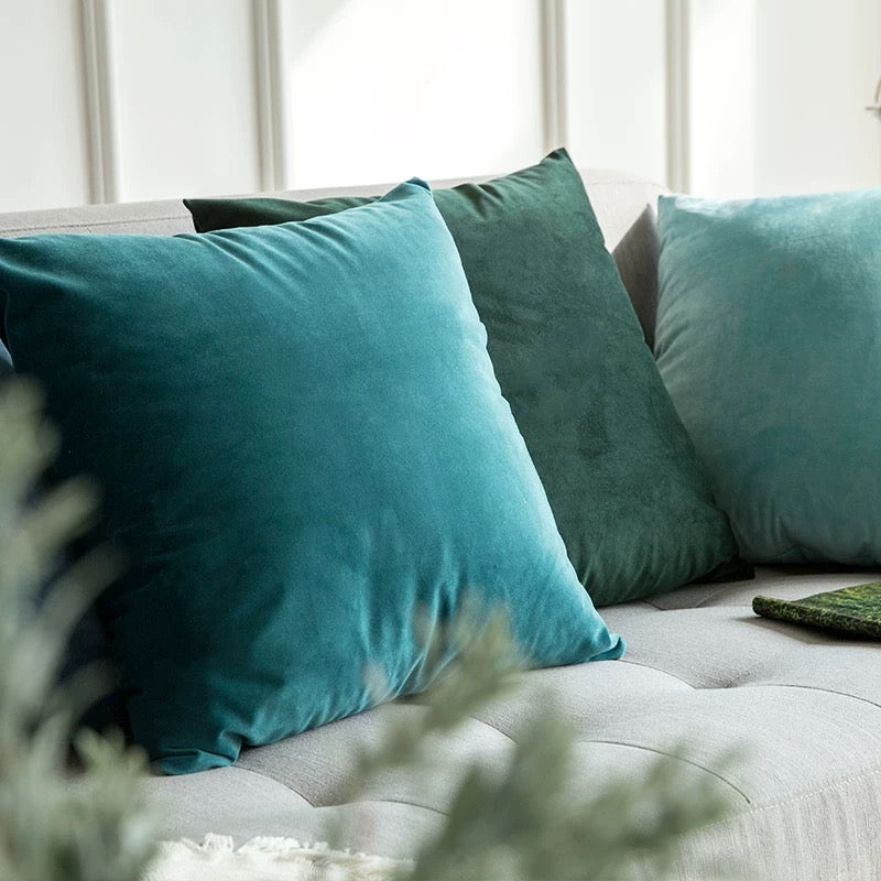 Velvet Throw Square Pillow Cover in Multiple Colors