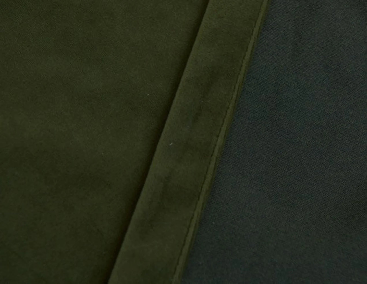 Olive Green Matte Velvet Custom Curtain