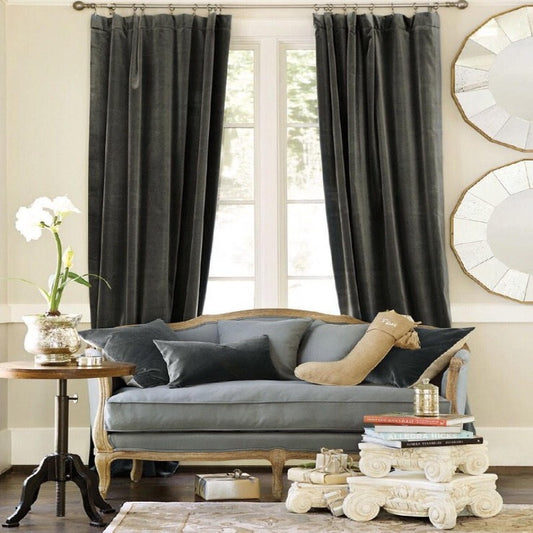 Velvet Curtain | BLACK OAK Blackout Curtain | velvet curtain panels | Curtain Panels | Custom Curtains