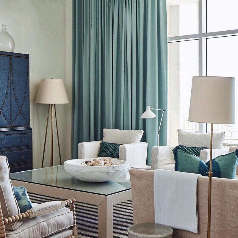 Matte Velvet Curtain | Sea GREEN Curtain | Matte velvet curtain panels | Curtain Panels | Custom Curtains