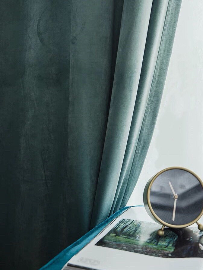 Matte Velvet Curtain | Sea GREEN Curtain | Matte velvet curtain panels | Curtain Panels | Custom Curtains