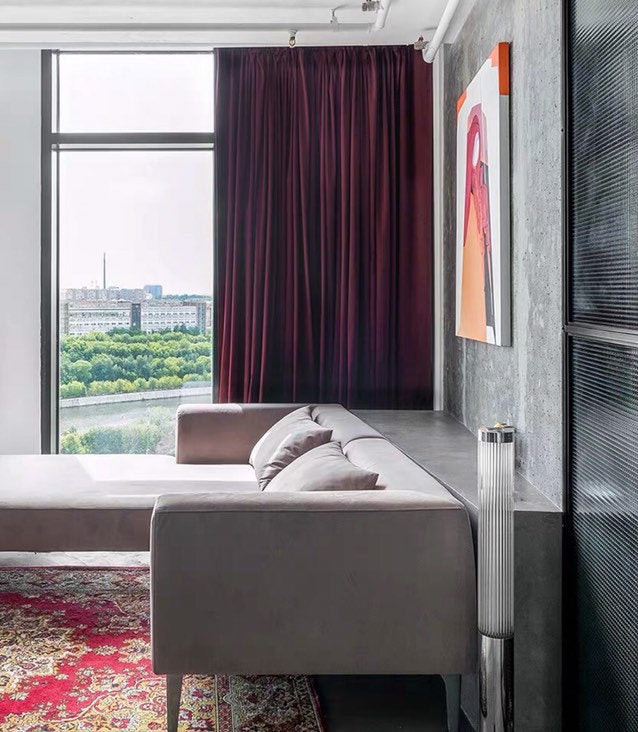 Matte Velvet Curtain | Burgundy Red Curtain | Matte velvet curtain panels | Curtain Panels | Custom Curtains