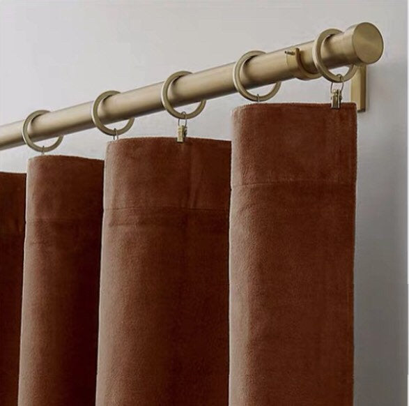 Matte Velvet Curtain | Chestnut BROWN Curtain | Matte velvet curtain panels | Curtain Panels | Custom Curtains