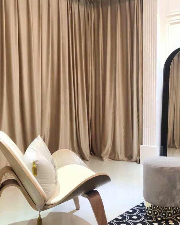 Matte Velvet Curtain | Champagne WHITE Curtain | Matte velvet curtain panels | Curtain Panels | Custom Curtains