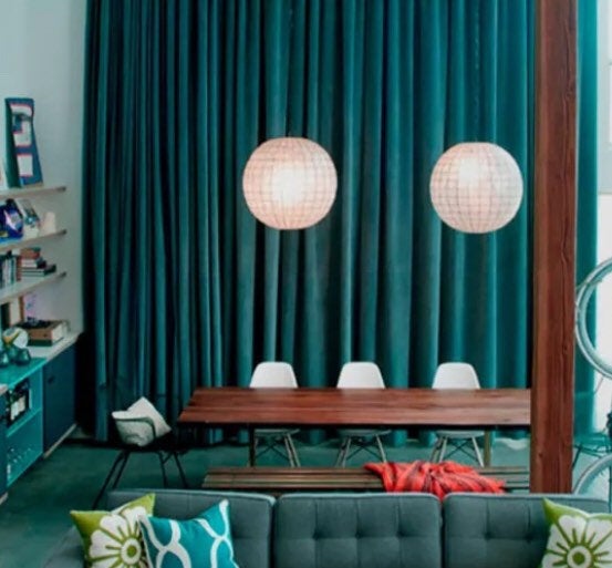 Matte Velvet Curtain | Peacock GREEN Curtain | Matte velvet curtain panels | Curtain Panels | Custom Curtains