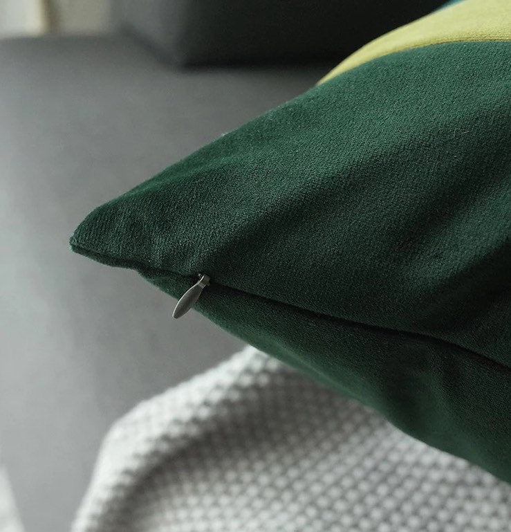 Vintage pillow covers | 19" Square Pine Green | Gold Green | Vintage Green Cushion Cover