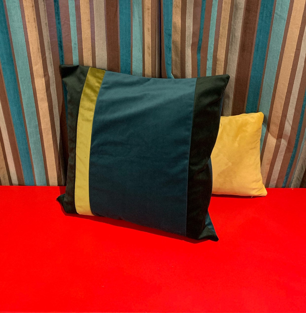 Vintage pillow covers | 19" Square Pine Green | Gold Green | Vintage Green Cushion Cover