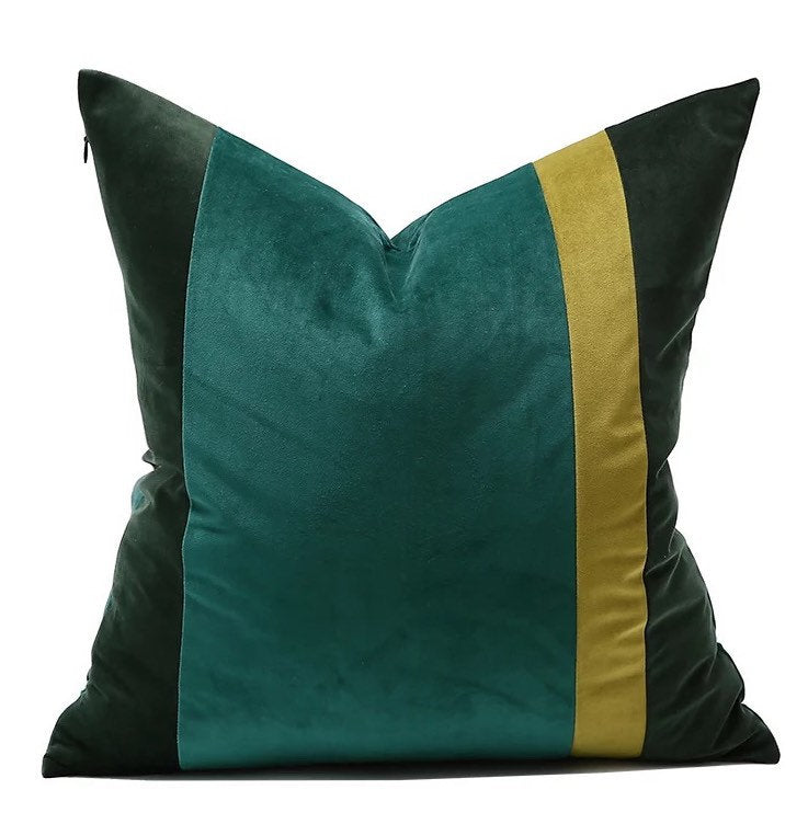 Vintage pillow covers | 19" Square Pine Green | Gold Green | Vintage Green Cushion Cover