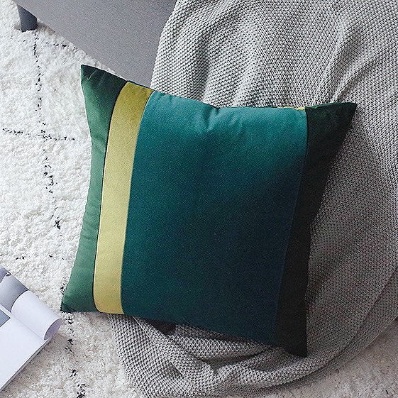 Vintage pillow covers | 19" Square Pine Green | Gold Green | Vintage Green Cushion Cover