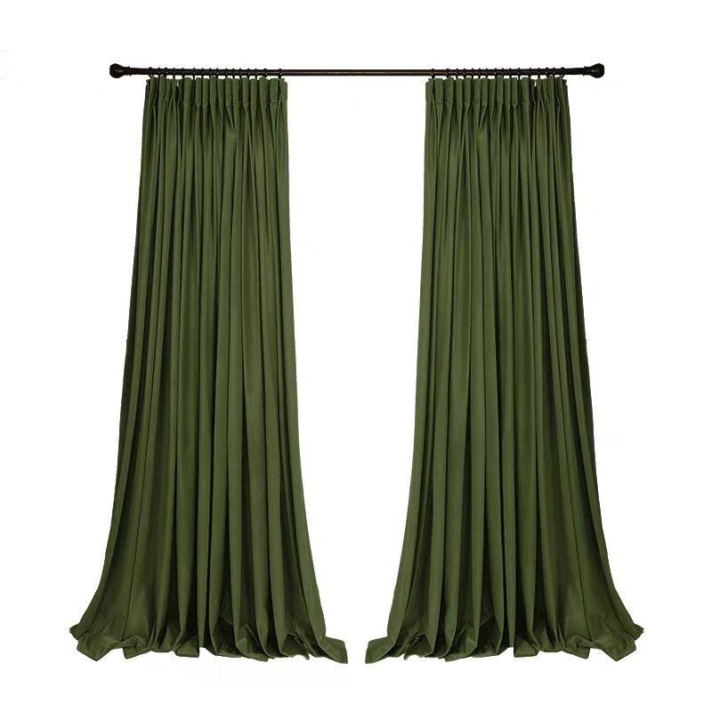 Matte Velvet Curtain | Olive GREEN Curtain | Matte velvet curtain panels | Curtain Panels | Custom Curtains