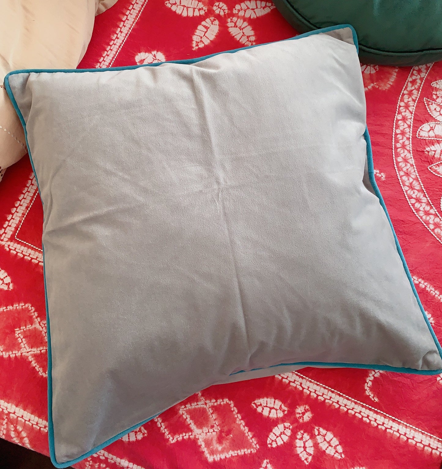 Silver Grey Luxury Matt Velvet Throw Pillow Cover, 19” Square Cushion Cover, Decorative Accent Pillow Cover, Gray Living Room Decor