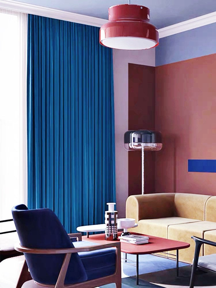 Velvet Curtain | Sapphire BLUE Blackout Curtain | velvet curtain panels | Curtain Panels | Custom Curtains