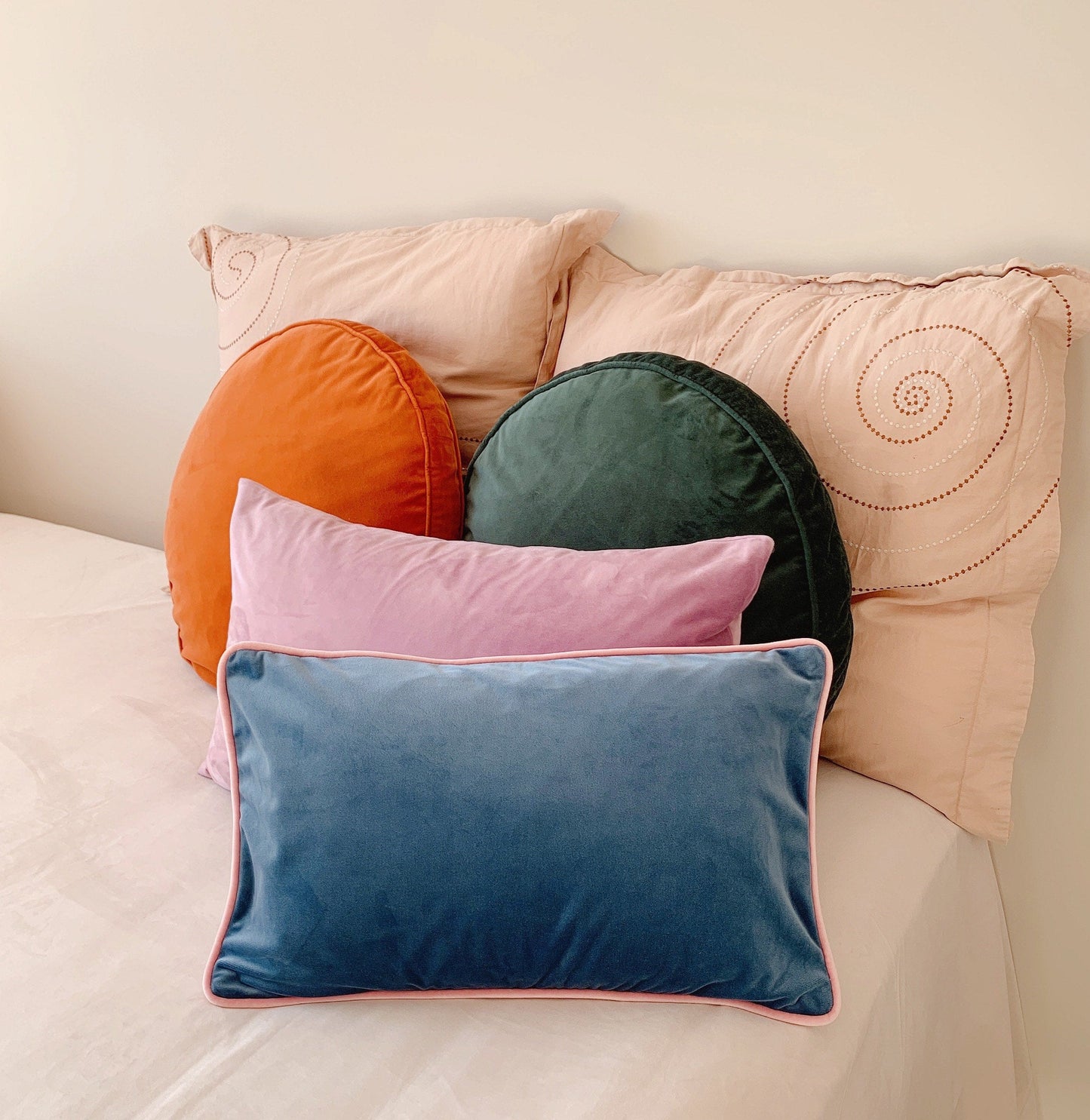 Velvet Pillow Cover | 12” x 20”| Double sided | Blue & White Velvet Pillow Cover | Vintage Pillow Cover