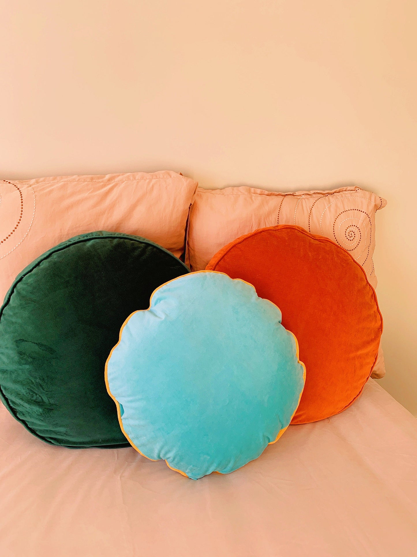 Mint Blue Luxury Velvet Cushion Cover, Vintage Style Living Room Decor
