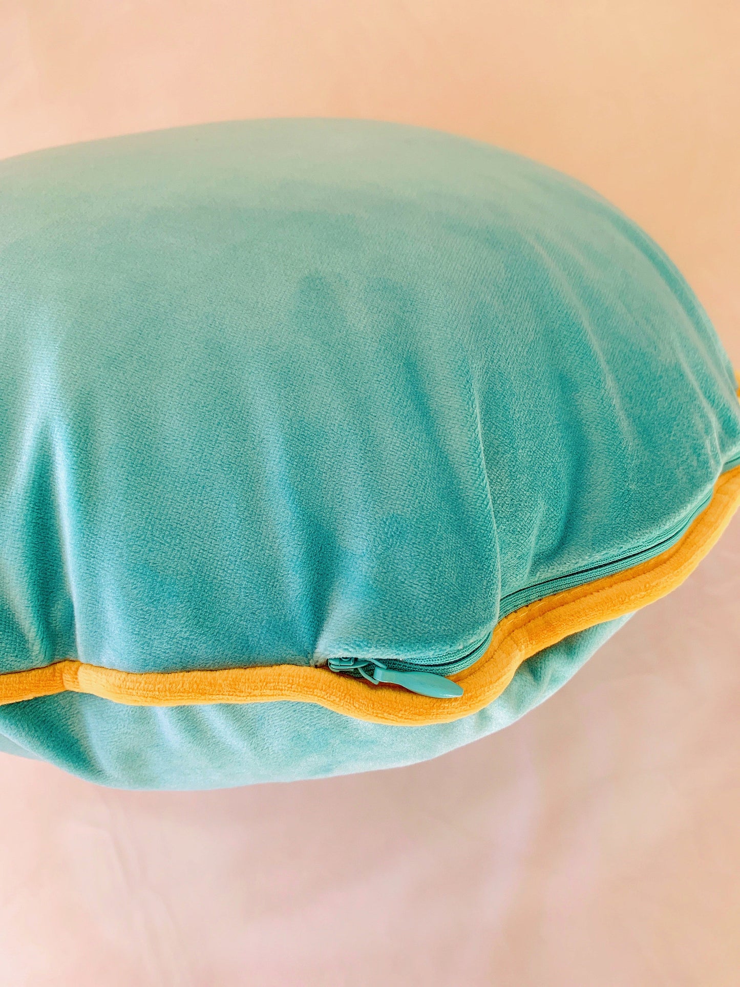 Mint Blue Luxury Velvet Cushion Cover, Vintage Style Living Room Decor