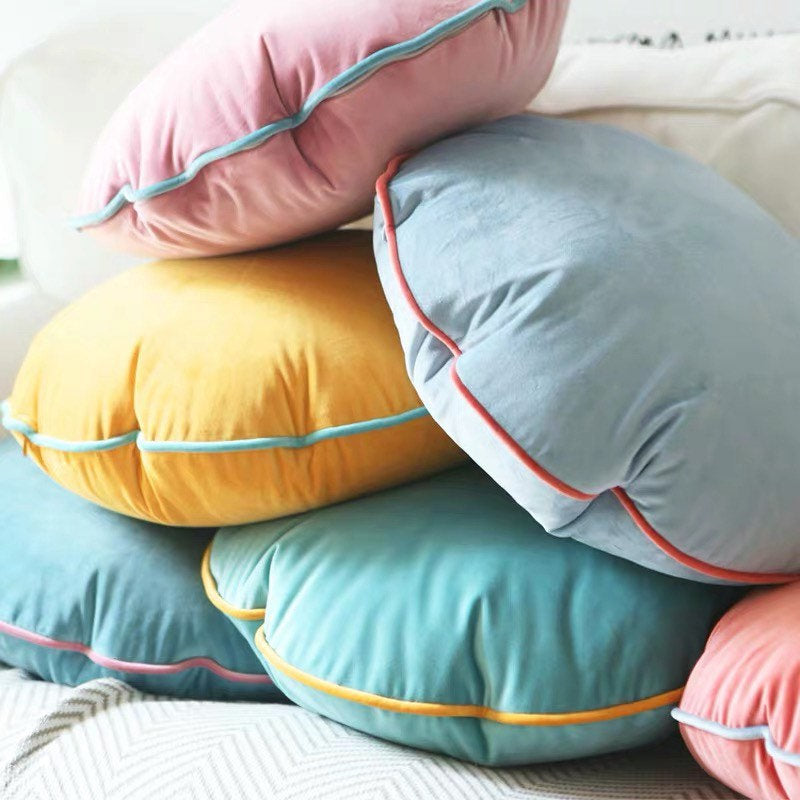 Mint Blue Luxury Velvet Cushion Cover, Vintage Style Living Room Decor