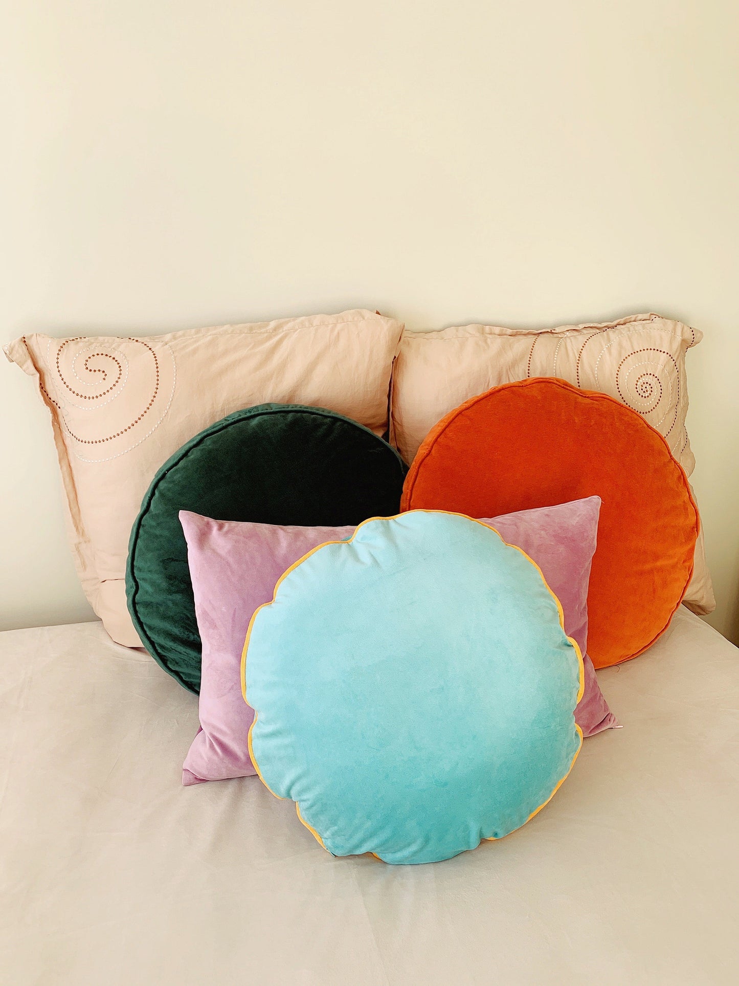 Mint Blue Luxury Velvet Cushion Cover, Vintage Style Living Room Decor