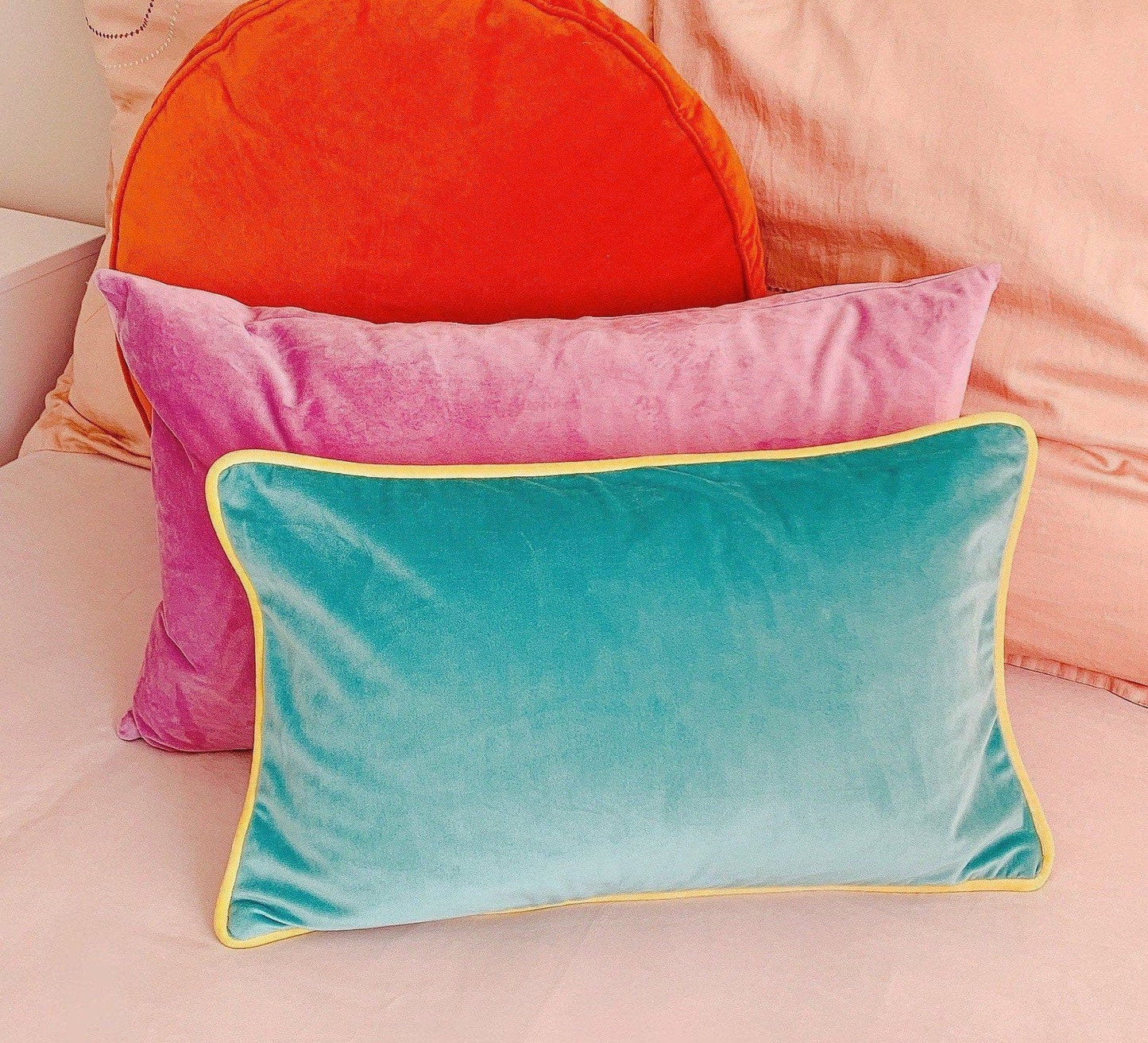 Velvet Pillow Cover | 12” x 20”| Double sided | Green & White Lumbar Velvet Pillow Cover | Vintage Pillow Cover
