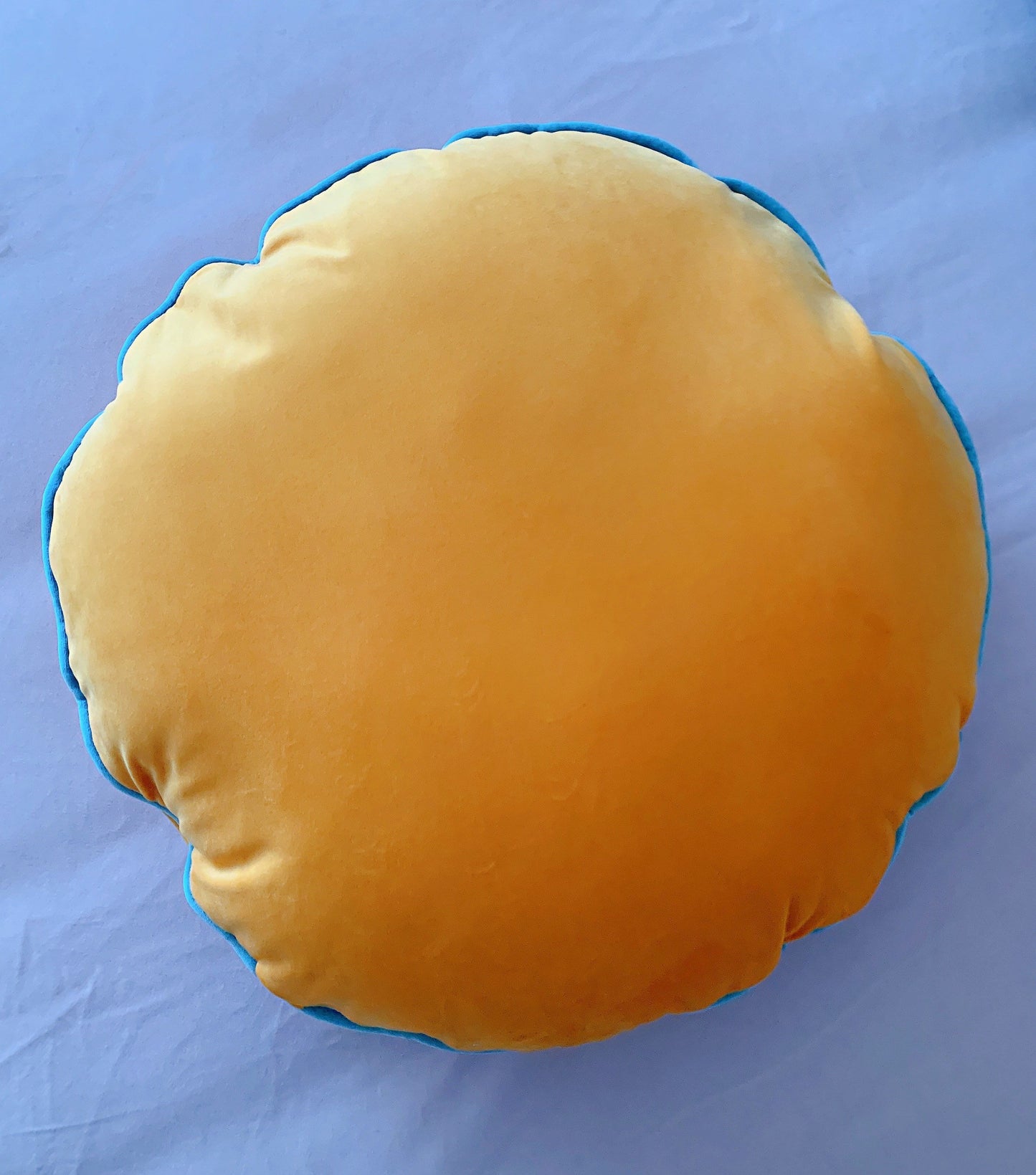 Honey Yellow Velvet Cushion Cover, Round Throw Pillow Couch Cushion