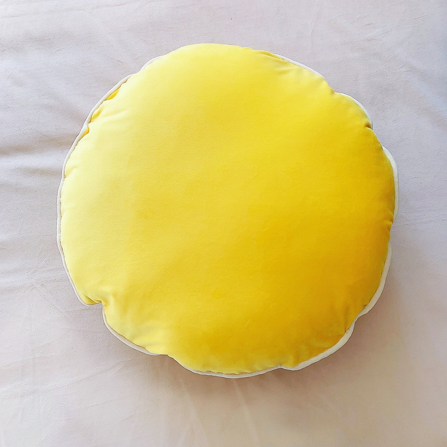 Yellow Velvet Cushion Cover, Round Scatter Throw Pillow Luxury Home Decor, Lemon Yellow Velvet 18" Round Pillow Cover