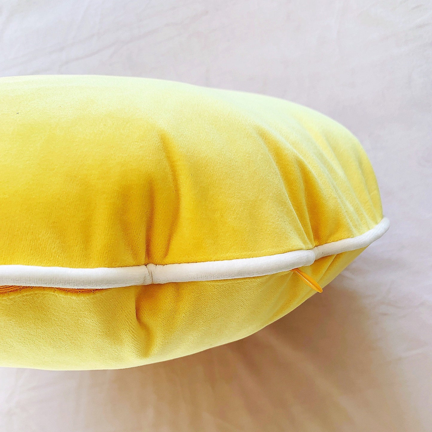 Yellow Velvet Cushion Cover, Round Scatter Throw Pillow Luxury Home Decor, Lemon Yellow Velvet 18" Round Pillow Cover