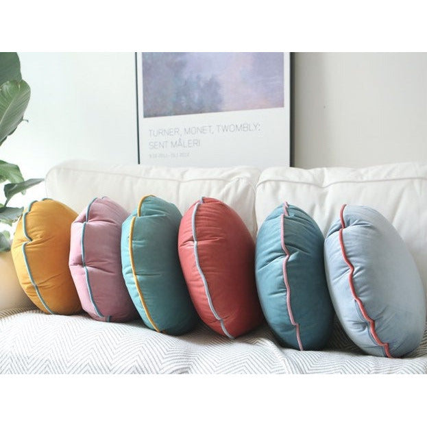 18" Baby Blue Velvet Round Cushion Cover