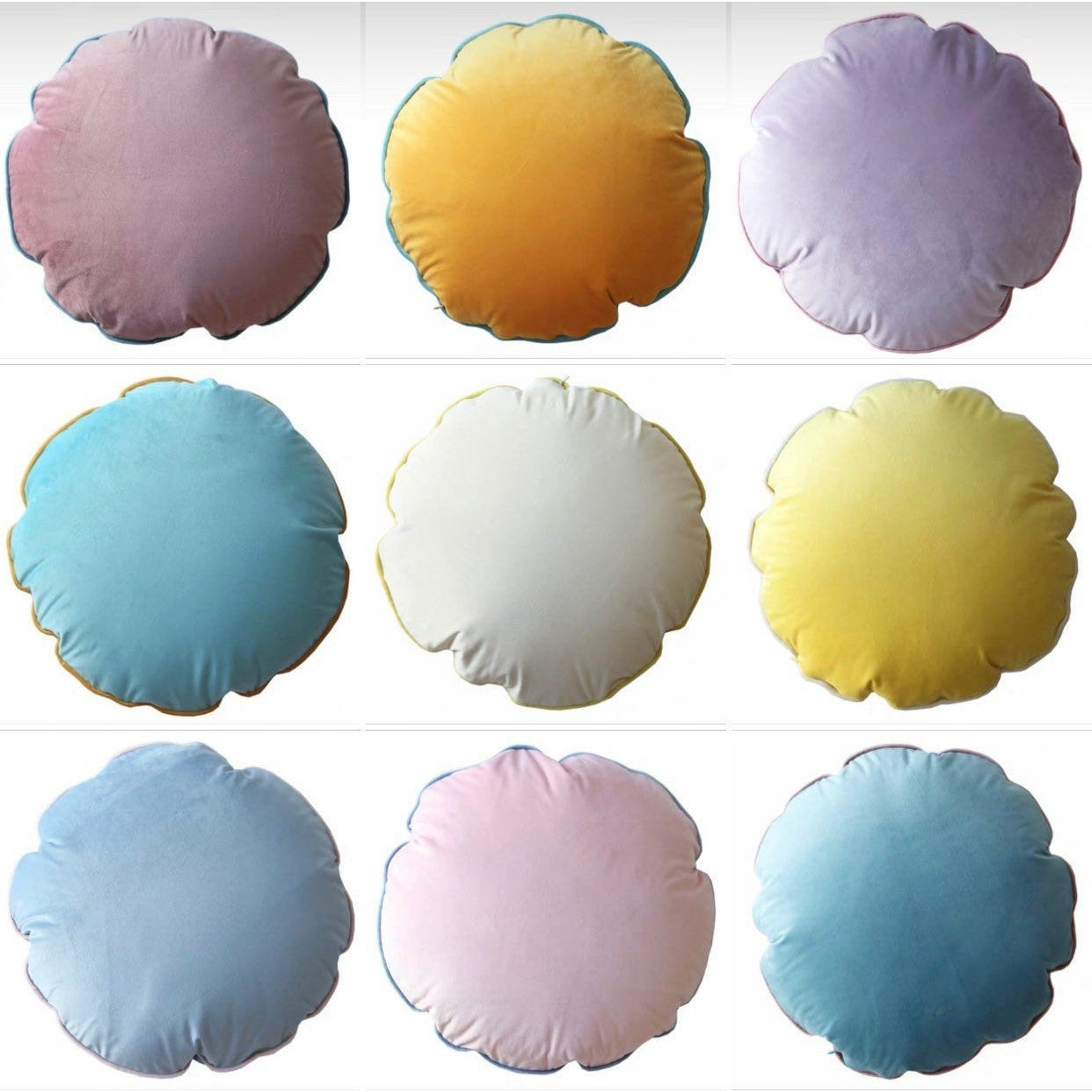 18" Baby Blue Velvet Round Cushion Cover