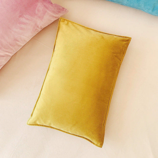 Gold Velvet Lumbar Cushion, Luxury Scatter Cushion Cover, Gold Green Velvet 14X20 Lumbar Pillow Cover