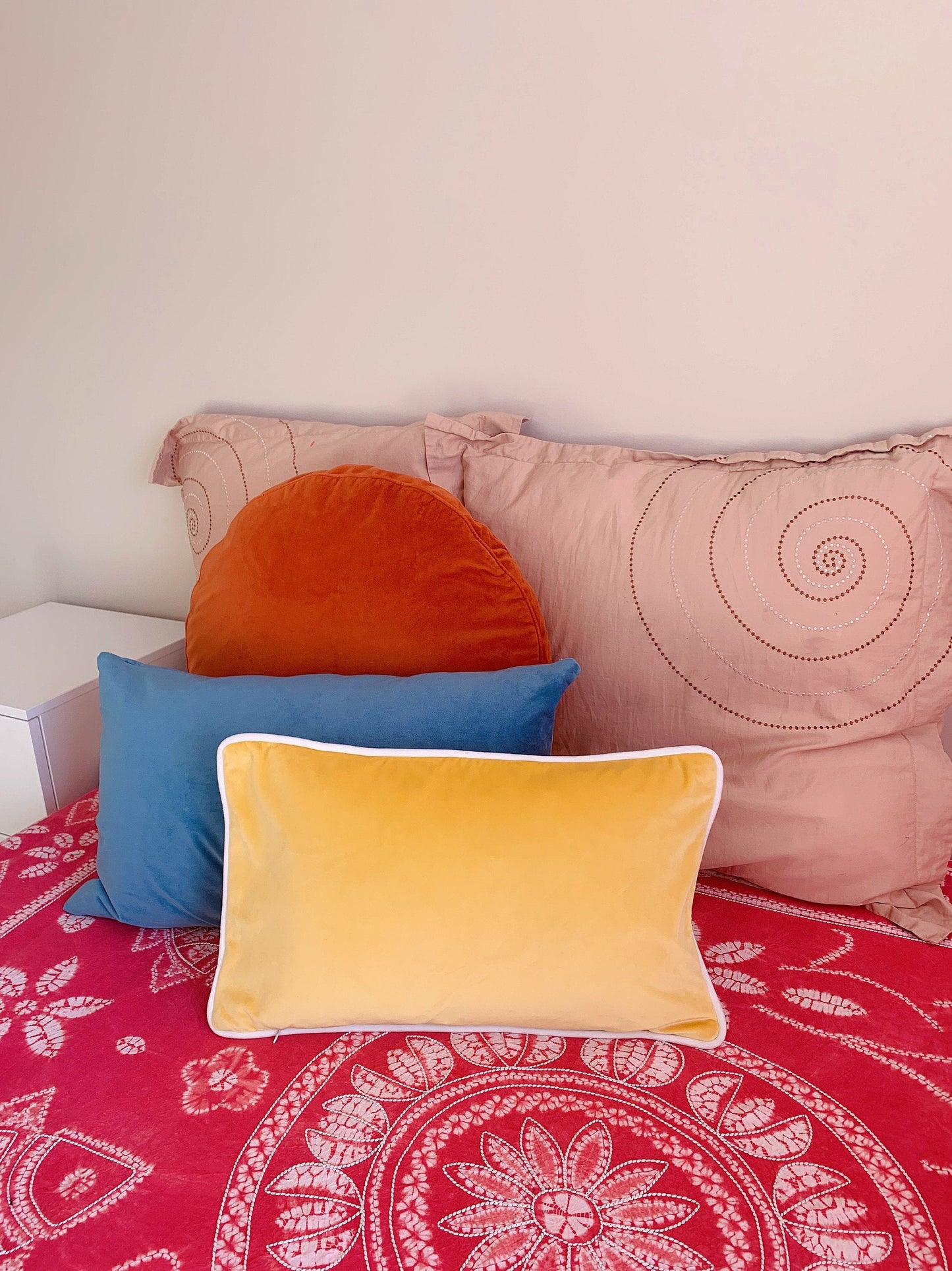 Velvet Pillow Covers | 12" X 20" Throw Pillow Cover | Yellow & Grey Blue | Vintage Pillow Covers | Lumbar Cushion Cover