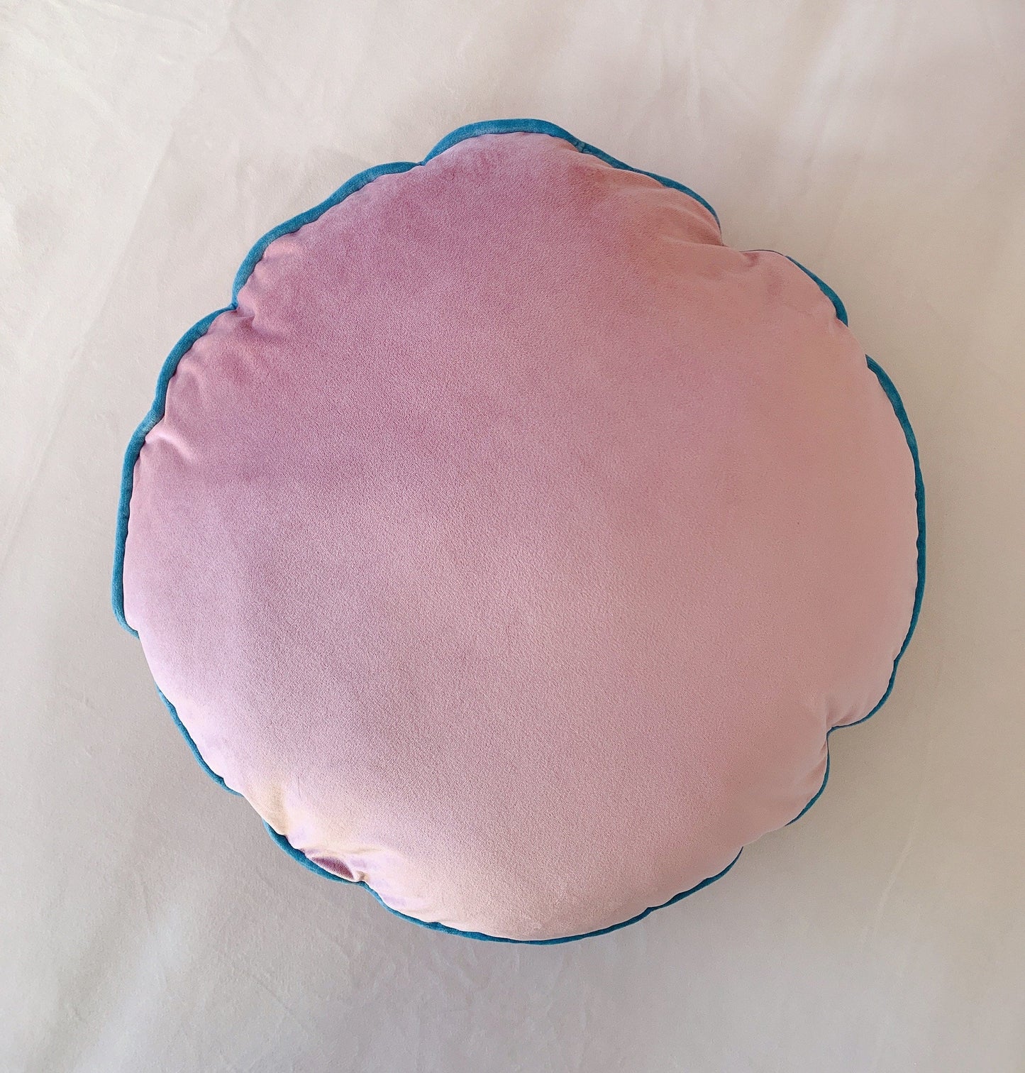 Blush Pink Pillow Cushion Cover, Luxury Velvet Bohemian Round Pillow