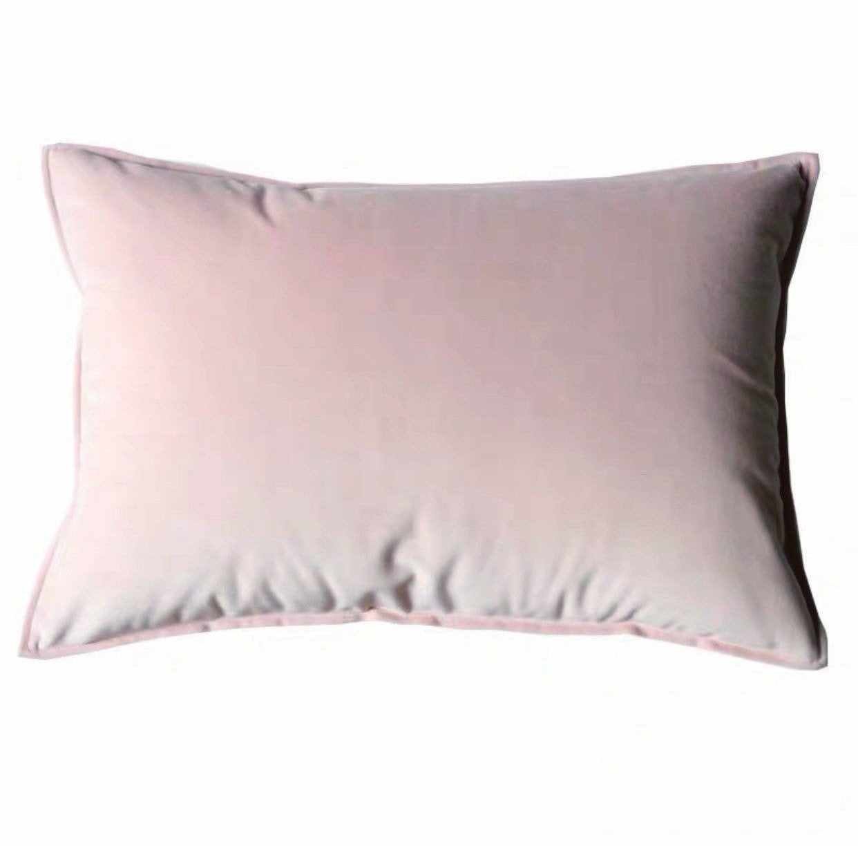 Pale Pink Velvet Cushion, Velvet Lumbar Cushion Cover, Pale Pink Velvet Lumbar Pillow Cover