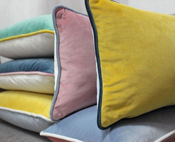 Velvet Pillow Covers | 12" X 20" Throw Pillow Cover | Vintage Pillow Covers | Lumbar Cushion Cover