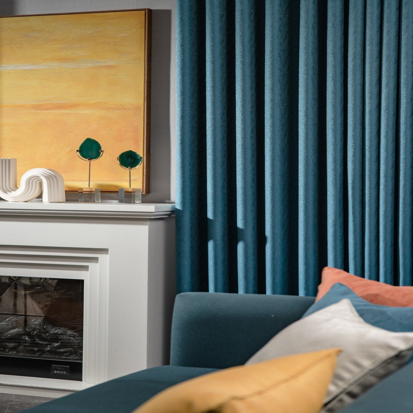 Velvet Curtain | Pacific / Teal Blue Blackout Curtain | velvet curtain panels | Curtain Panels | Custom Curtains