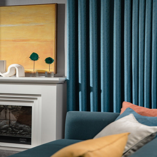 Velvet Curtain | Pacific / Teal Blue Blackout Curtain | velvet curtain panels | Curtain Panels | Custom Curtains