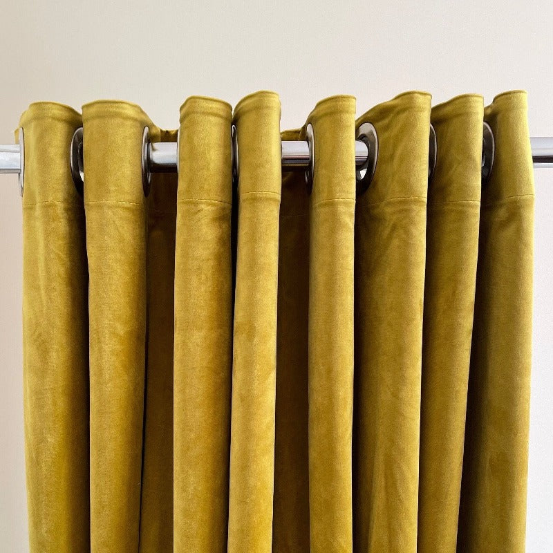 Velvet Curtain | Gold Green Blackout Curtain | velvet curtain panels | Curtain Panels | Custom Curtains