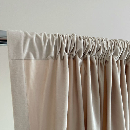 Velvet Curtain | Rice Colour Blackout Curtain | velvet curtain panels | Curtain Panels | Custom Curtains