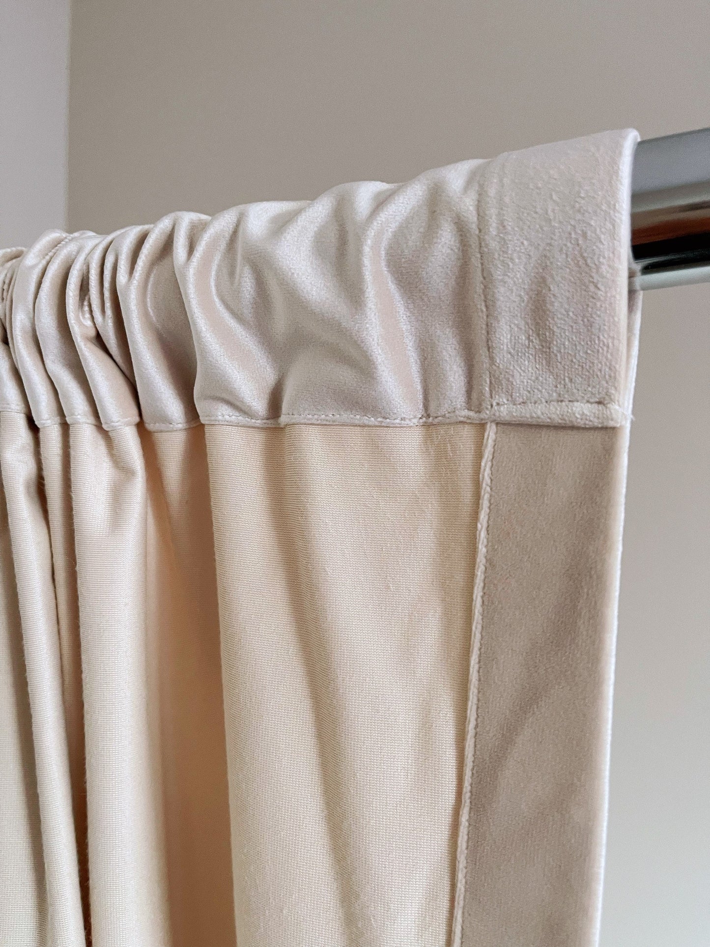 Velvet Curtain | Rice Colour Blackout Curtain | velvet curtain panels | Curtain Panels | Custom Curtains