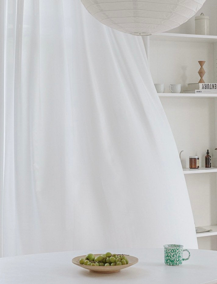 Luxury Sheer Curtain, White Sheer Curtains for Living Room, Semi-Sheer Curtain Panel