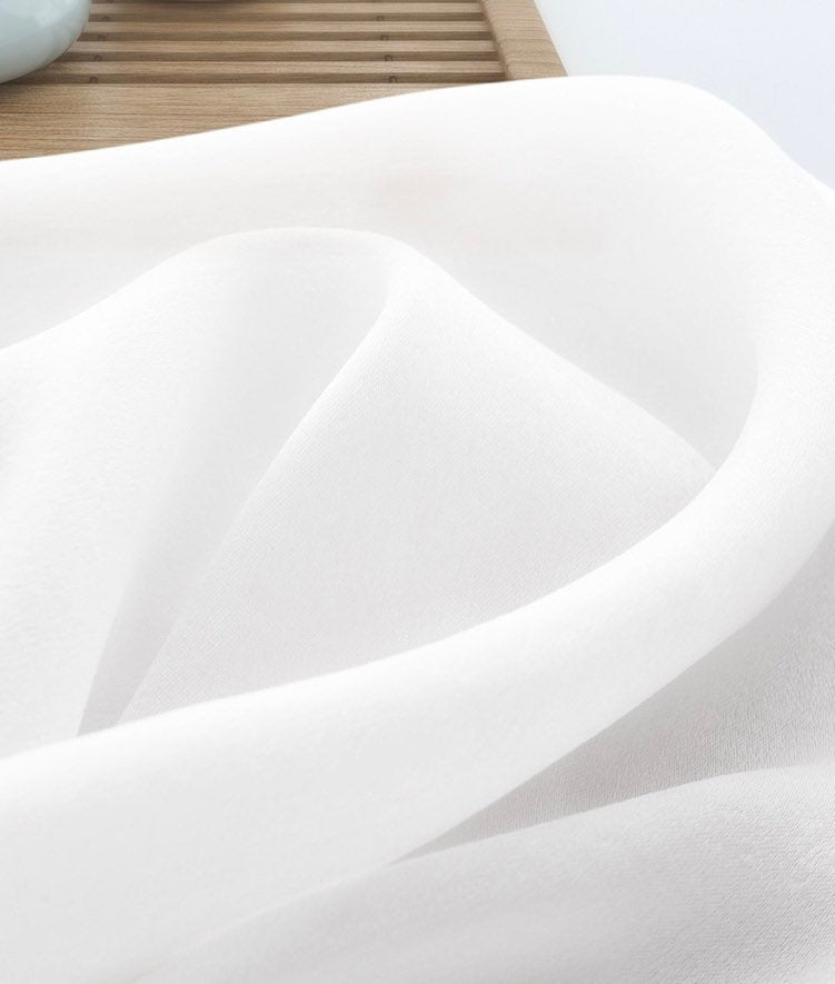 Luxury Sheer Curtain, White Sheer Curtains for Living Room, Semi-Sheer Curtain Panel
