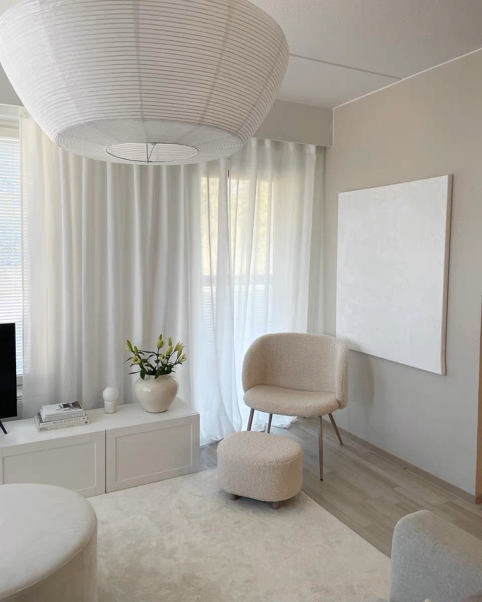 Luxury Sheer Curtain, White Sheer Curtains for Living Room, Semi-Sheer Curtain Panel