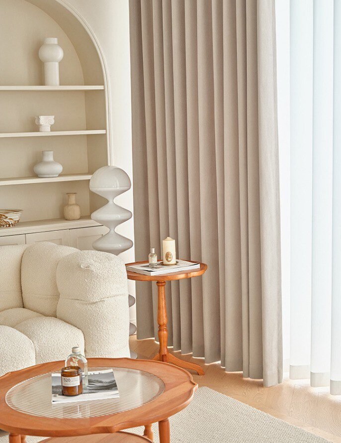 Eggshell White Curtain Panel for Living Room, Contemporary Embossed Blackout Chenille Curtain Panel