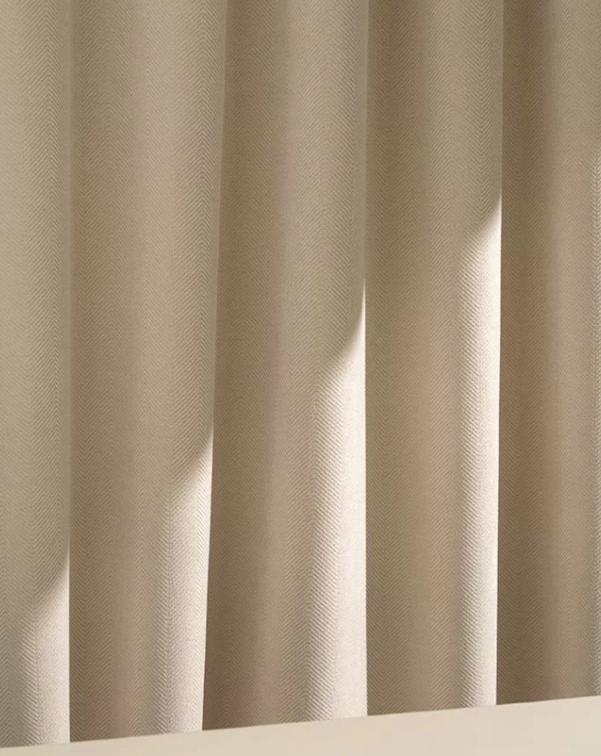 Eggshell White Curtain Panel for Living Room, Contemporary Embossed Blackout Chenille Curtain Panel