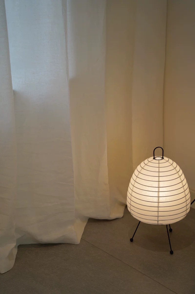 White Linen Curtain Panel, Custom Made Lightweight Curtain Window Treatment, Tab Top or Rod Pocket Style