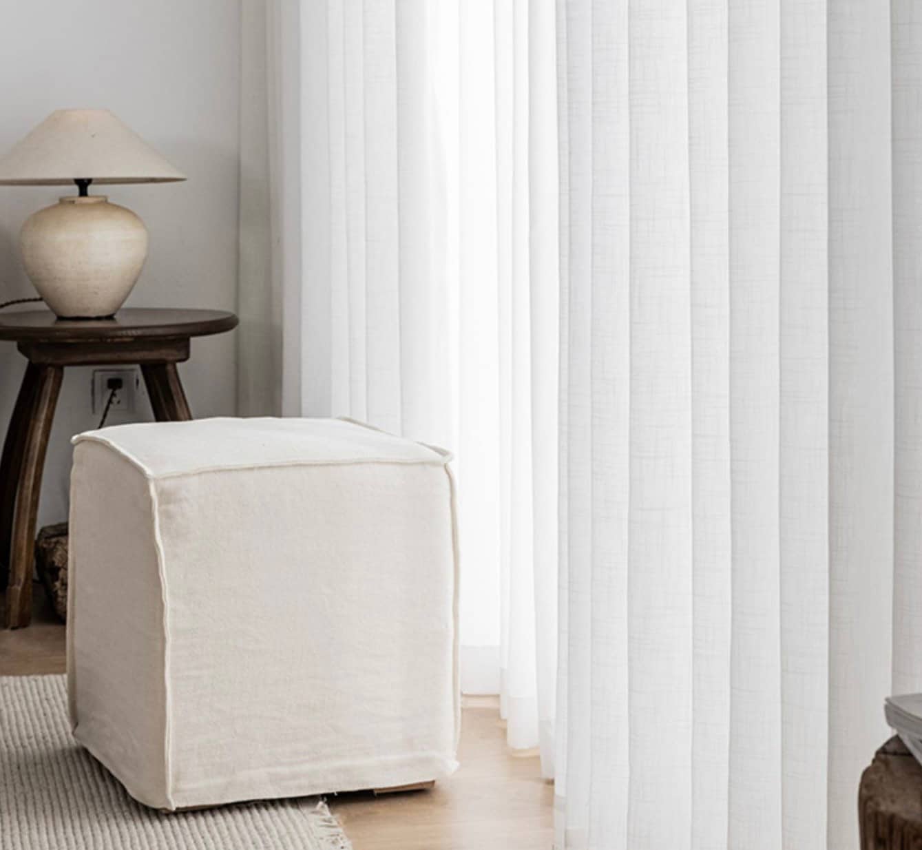 Sheer linen curtains, Rod Pocket White Curtain Panels, Lightweight Window Curtains, Window drapes, Linen Window Treatments