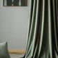 Leaf Green Matte Velvet Custom Curtain