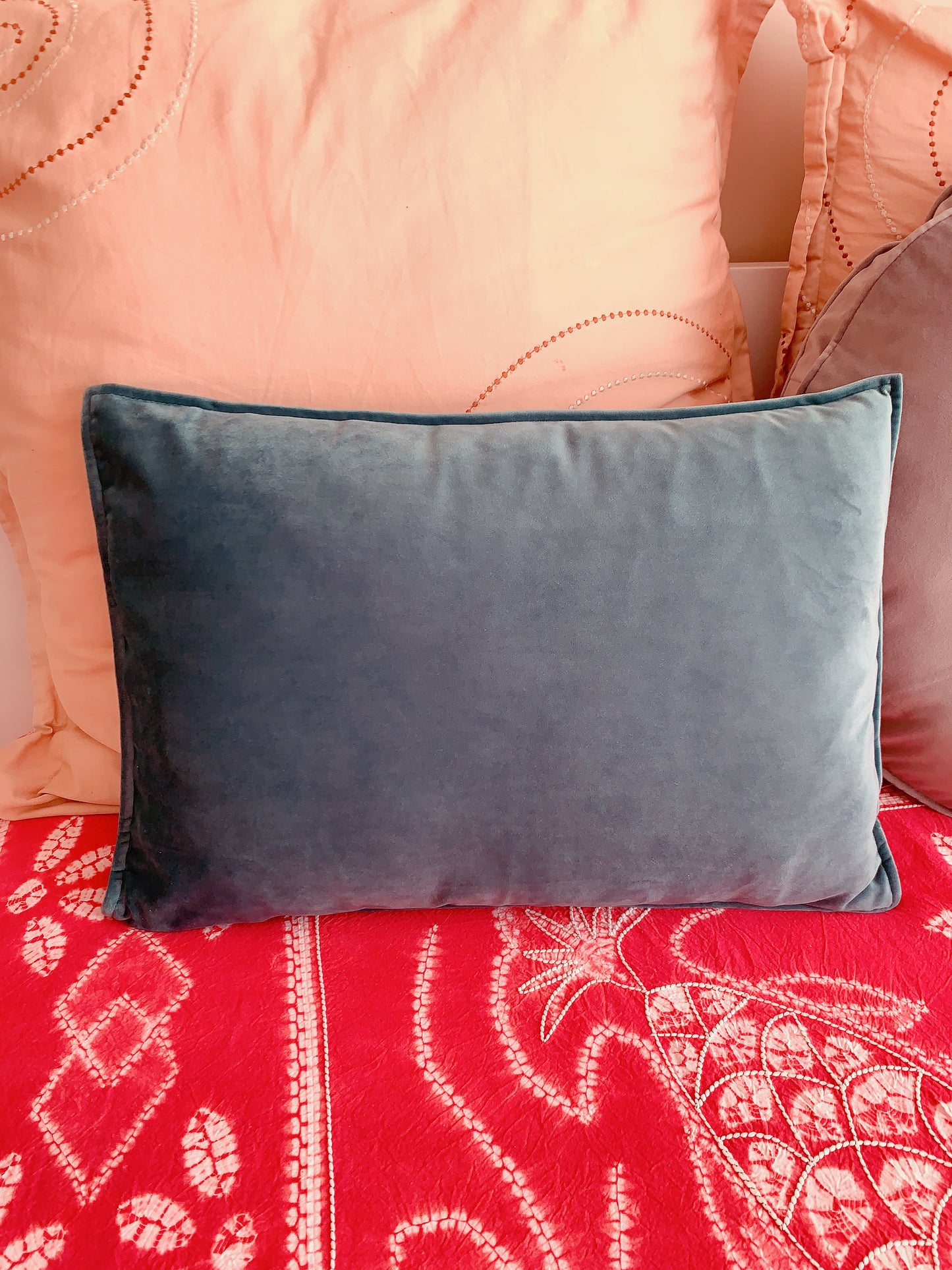 Custom Spruce Green Lumbar Throw Pillow Cover 14" x 20", Velvet Soft Body Pillow Cushion Cover Luxury Home Décor