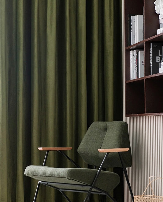 Matte Velvet Curtain | Olive GREEN Curtain | Matte velvet curtain panels | Curtain Panels | Custom Curtains