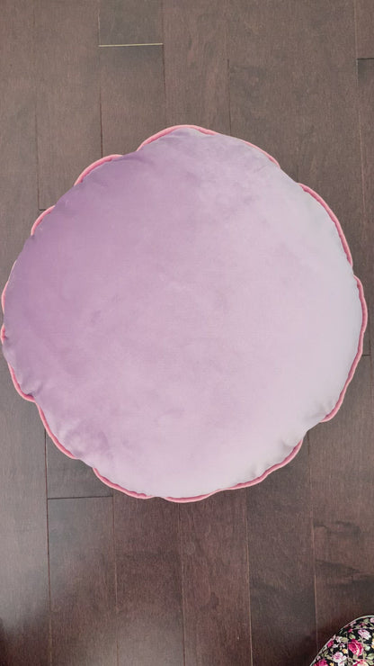 Lilac Purple Luxury Velvet Cushion Cover, 18” Round Pillow Cover, Decorative Throw Pillow Lavender Scatter Cushion Cover