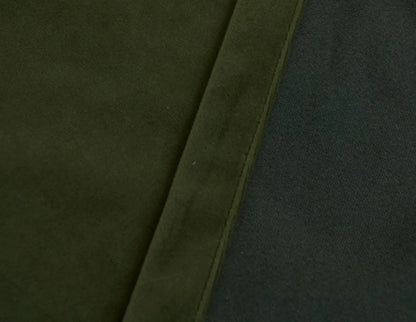 Olive Green Matte Velvet Custom Curtain