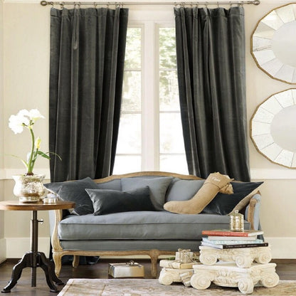 Velvet Curtain | BLACK OAK Blackout Curtain | velvet curtain panels | Curtain Panels | Custom Curtains